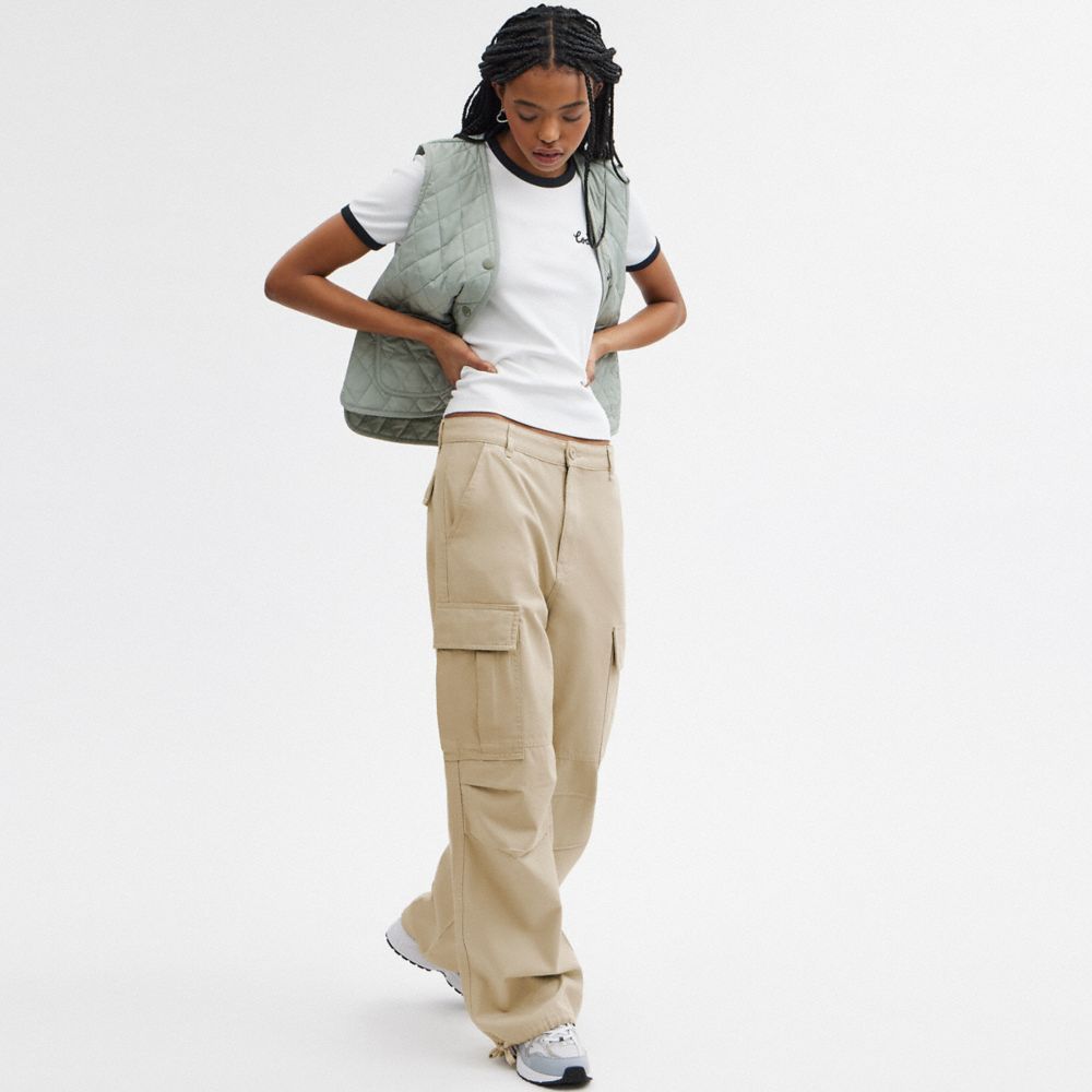 Calças Coach Cargo Pants Feminino Caqui | YWGEPQU-29