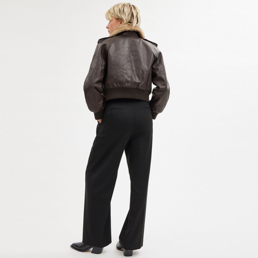 Calças Coach Wide Leg Trousers Feminino Pretas | DVJIHSP-31