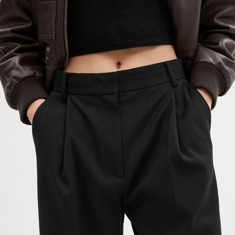 Calças Coach Wide Leg Trousers Feminino Pretas | DVJIHSP-31