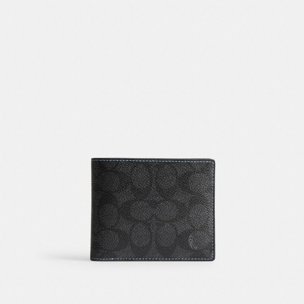 Carteiras Coach 3 In 1 Wallet In Signature Canvas Masculino Cinzentas | EFVTCXH-20