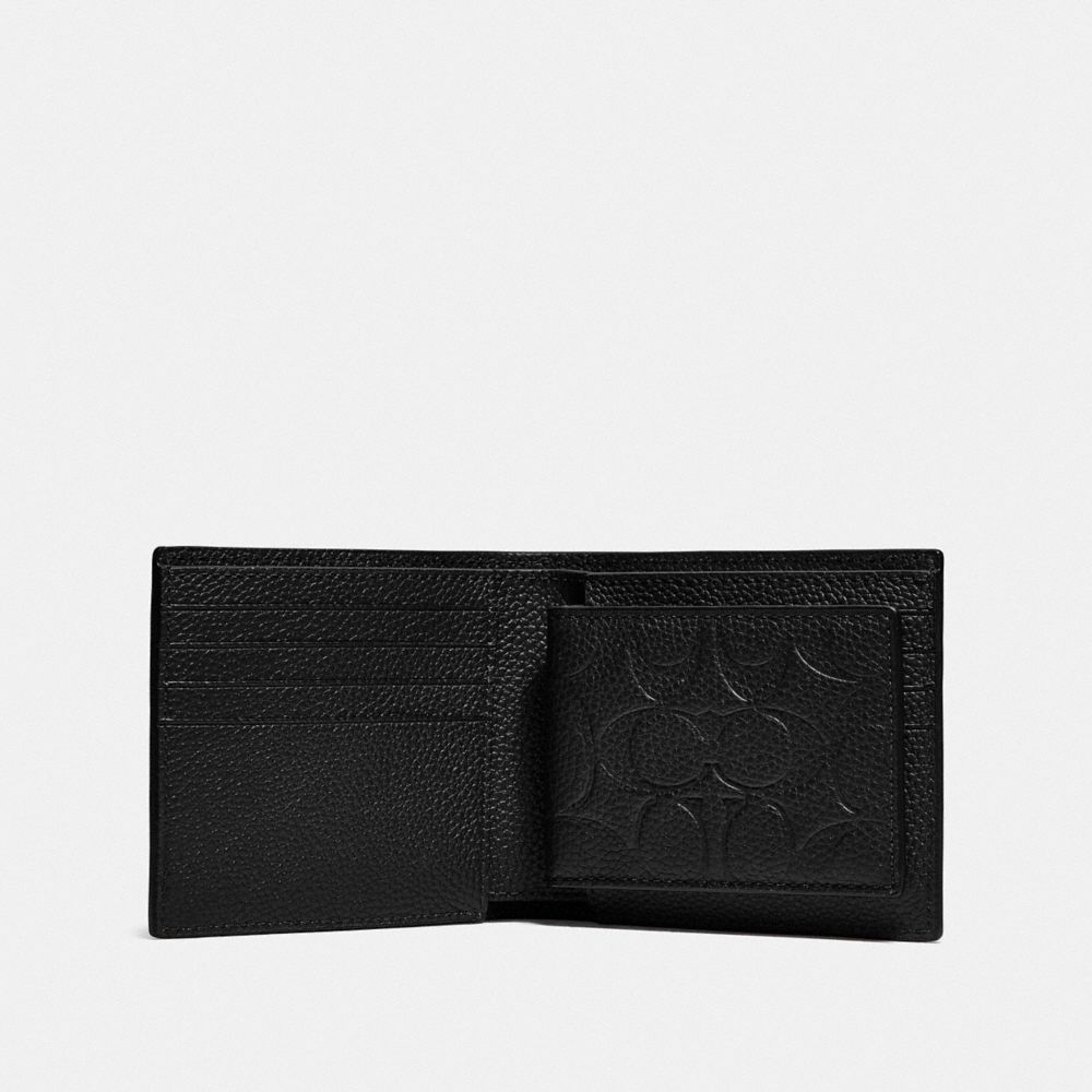 Carteiras Coach 3 In 1 Wallet In Signature Leather Masculino Pretas | TYEZJIU-61