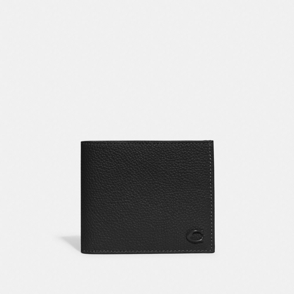 Carteiras Coach Double Billfold Wallet Masculino Pretas | LCFEPYM-36