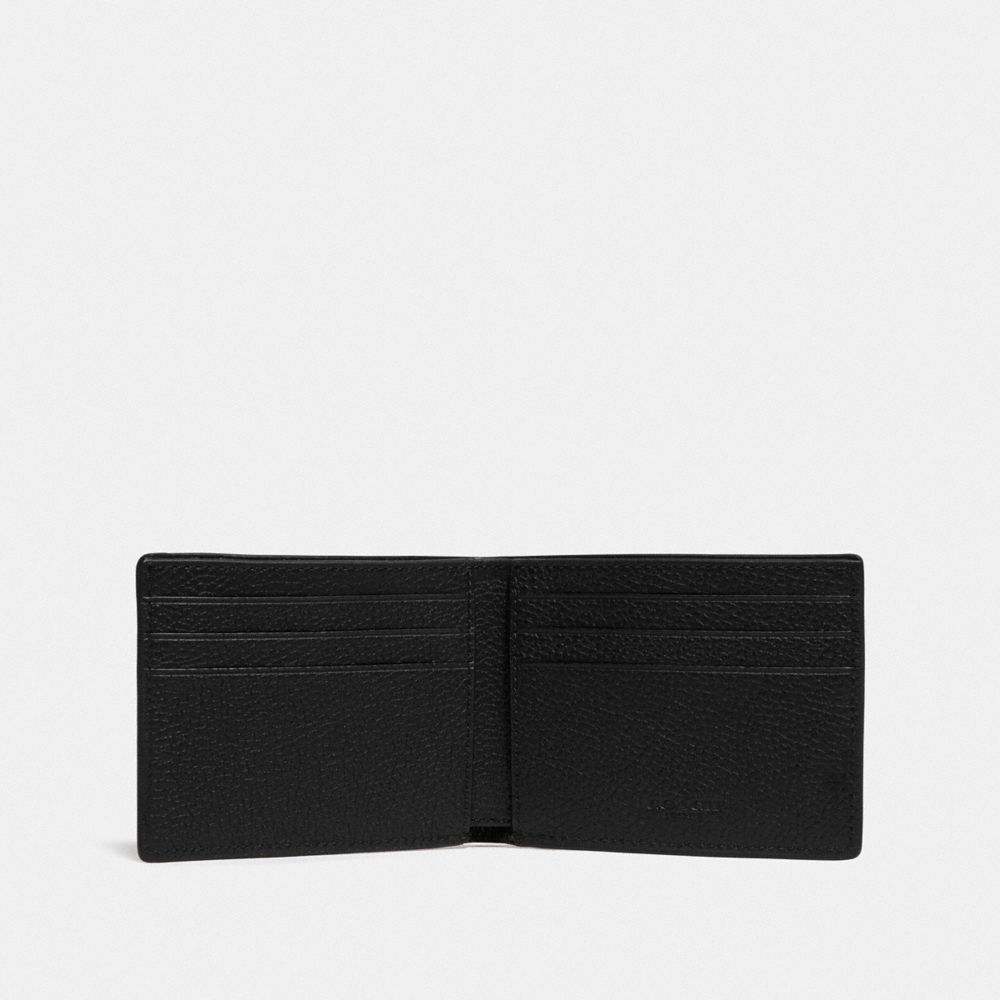 Carteiras Coach Slim Billfold Wallet In Signature Leather Masculino Pretas | UENKJPM-90