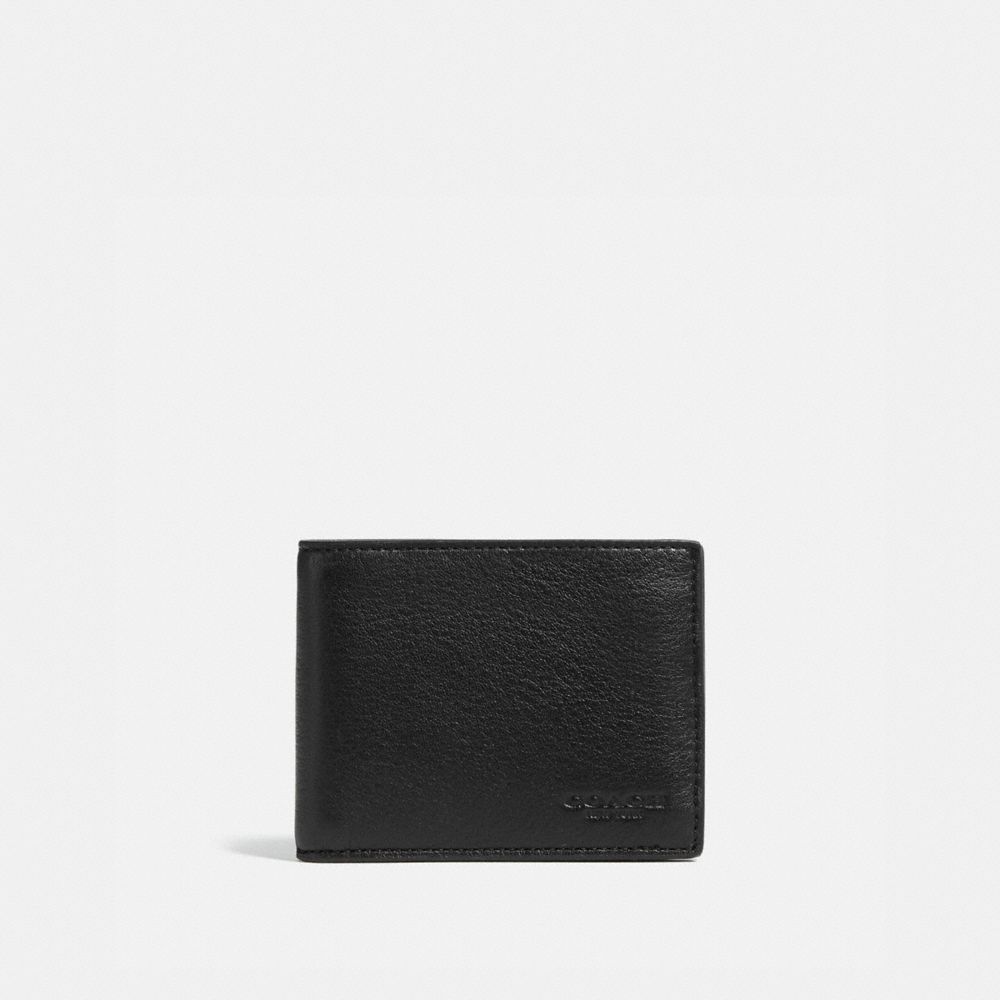 Carteiras Coach Slim Billfold Wallet Masculino Pretas | EWRCXZN-29