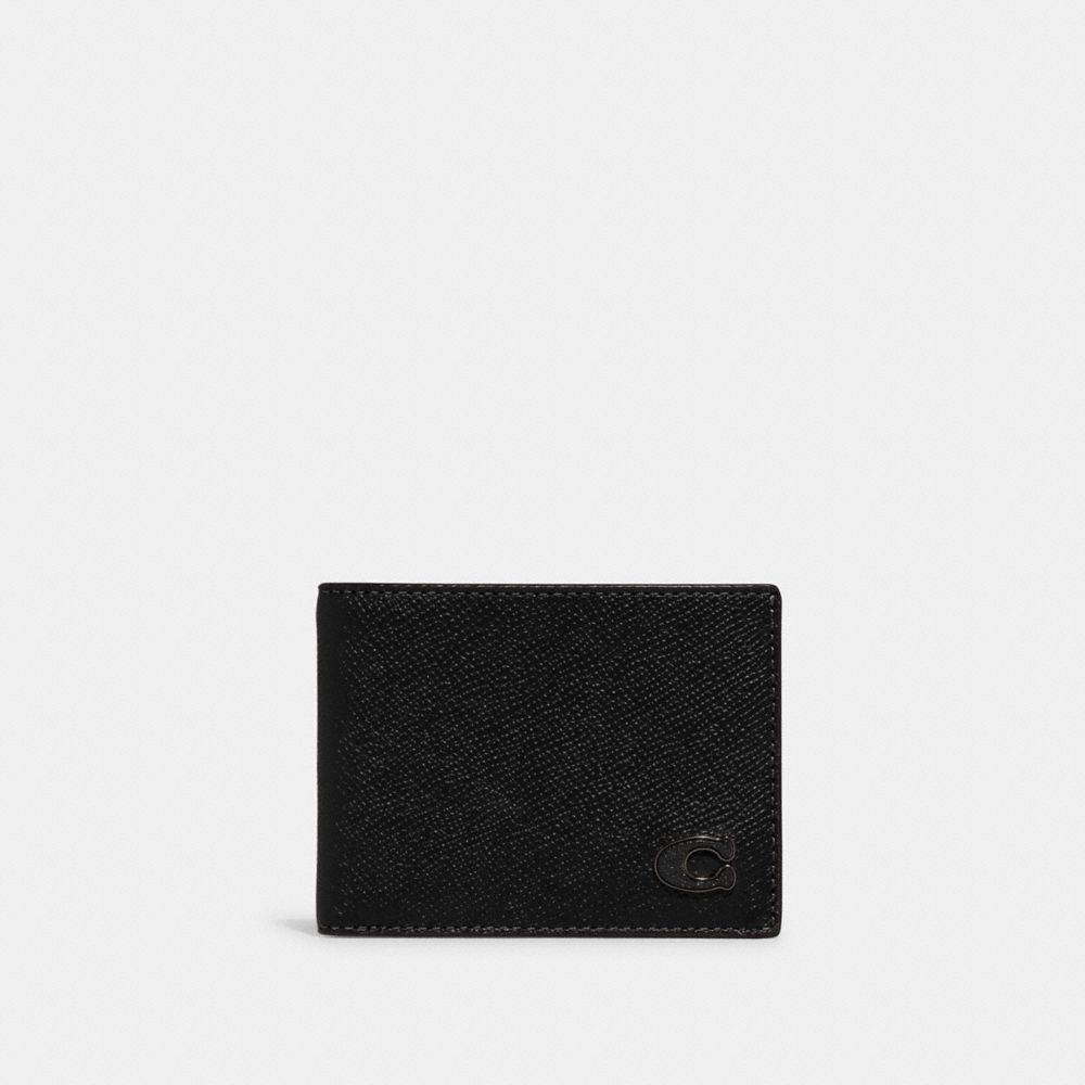 Carteiras Coach Slim Billfold Wallet Masculino Pretas | ACQFRSD-75