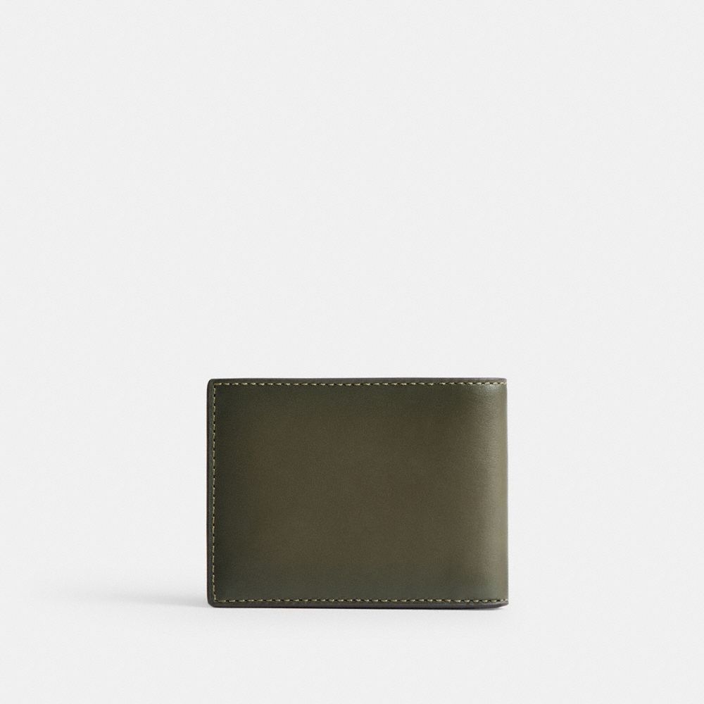 Carteiras Coach Slim Billfold Wallet Masculino Verdes | PBIDLVY-14