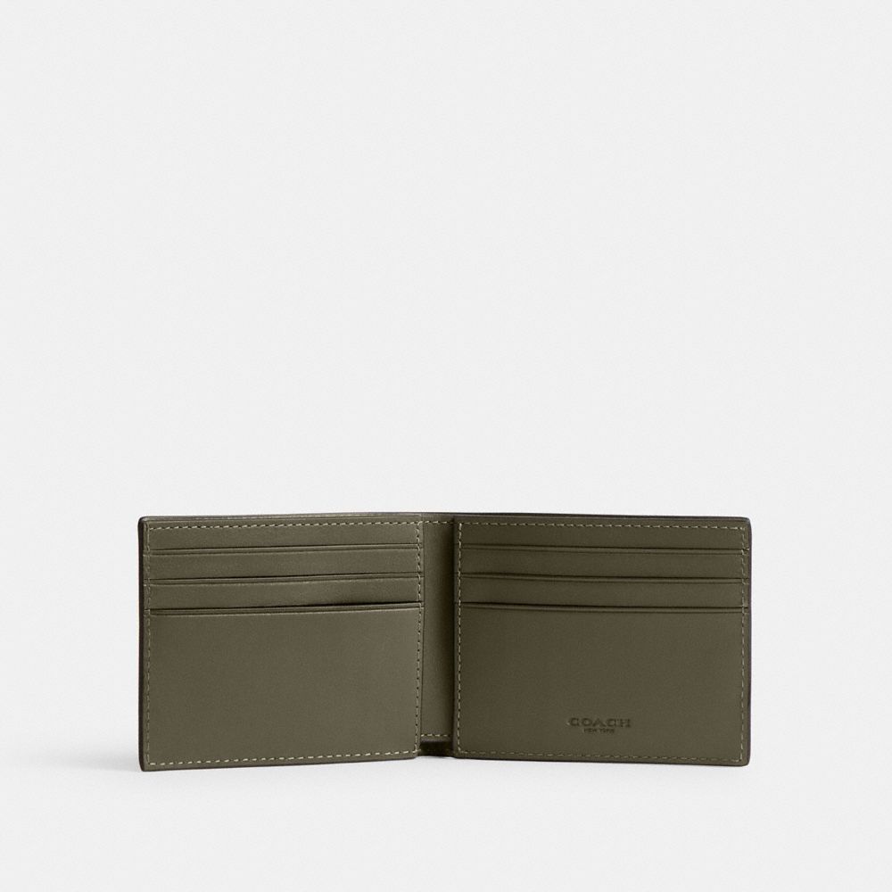 Carteiras Coach Slim Billfold Wallet Masculino Verdes | PBIDLVY-14