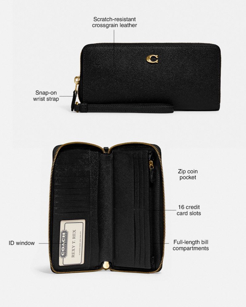 Carteiras Grandes Coach Continental Wallet Feminino Prateadas Cinzentas Azuis | ZPBNJQS-96