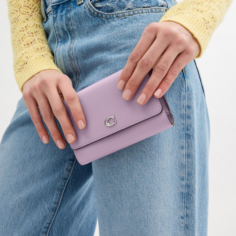 Carteiras Grandes Coach Essential Medium Flap Wallet In Colorblock Feminino Prateadas Roxo Multicoloridas | WYQPNEO-97