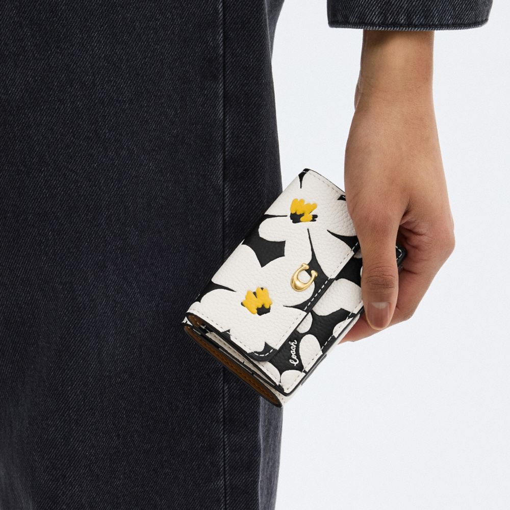 Carteiras Pequenas Coach Essential Mini Trifold Wallet With Floral Print Feminino Multicoloridas | SMKIUNL-97