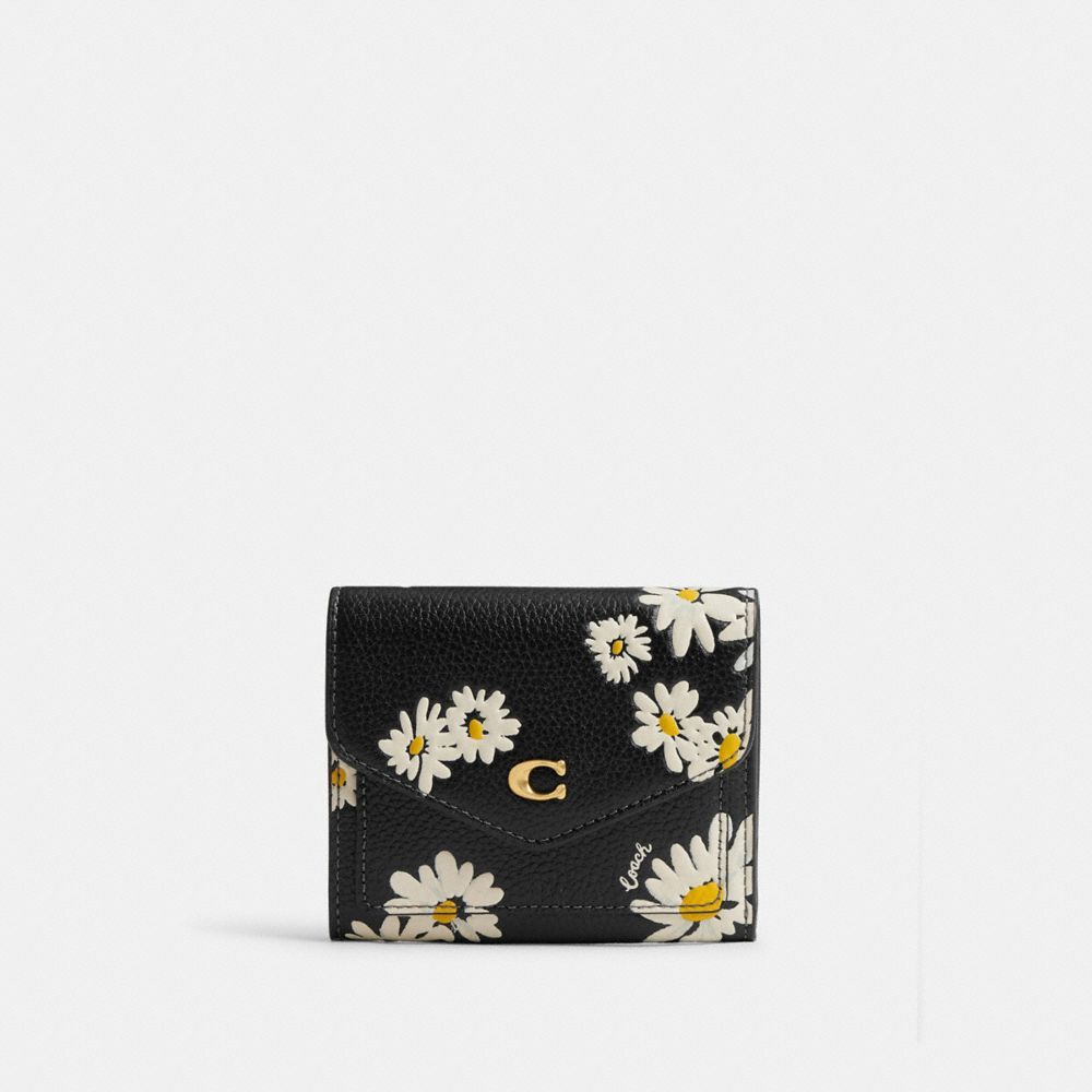 Carteiras Pequenas Coach Wyn Small Wallet With Floral Print Feminino Pretas Multicoloridas | GCNHXIY-59