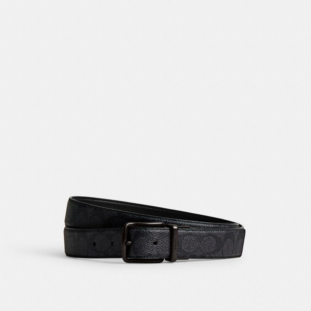 Cintos Coach Harness Buckle Cut To Size Reversible Belt, 38 Mm Masculino Cinzentas Pretas | PAIBUFR-72