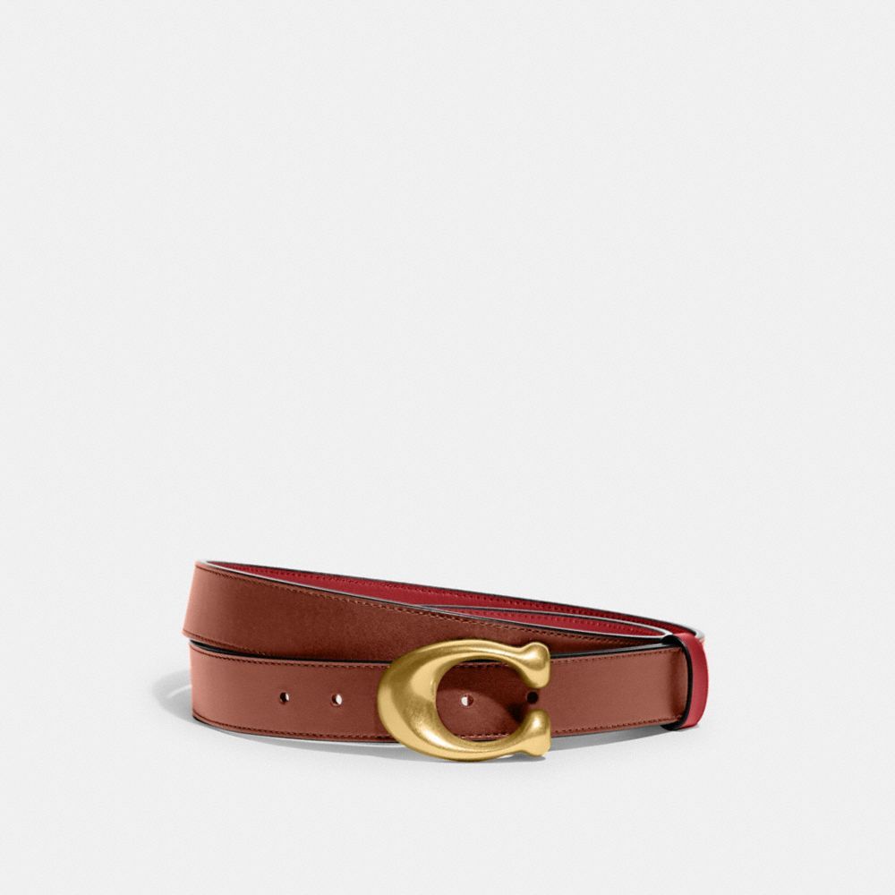 Cintos Coach Sculpted C Buckle Cut To Size Reversible Belt, 32 Mm Feminino Vermelhas | UEKLBHX-64