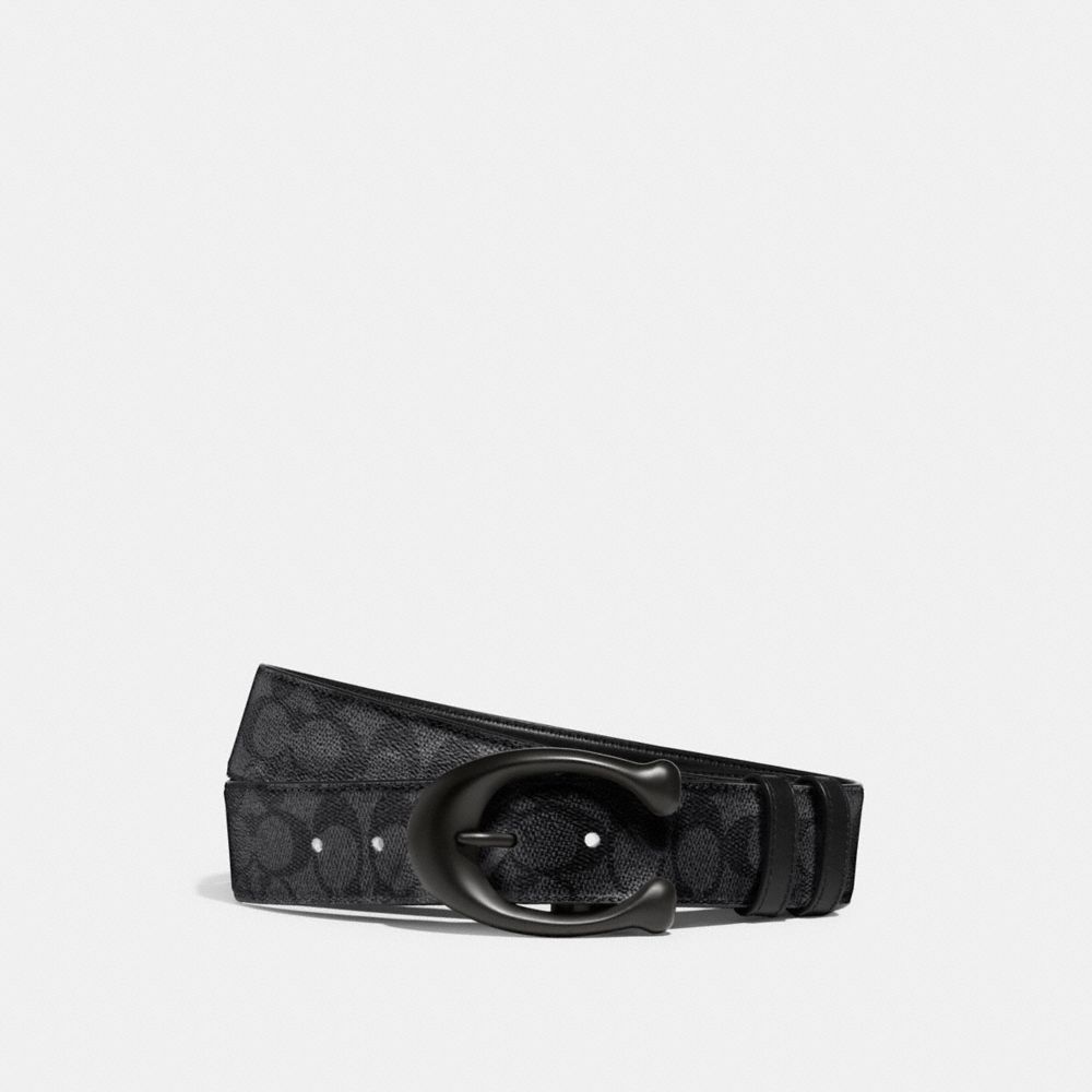 Cintos Coach Sculpted C Buckle Cut To Size Reversible Belt, 40 Mm Masculino Pretas Cinzentas | YLZERDI-69