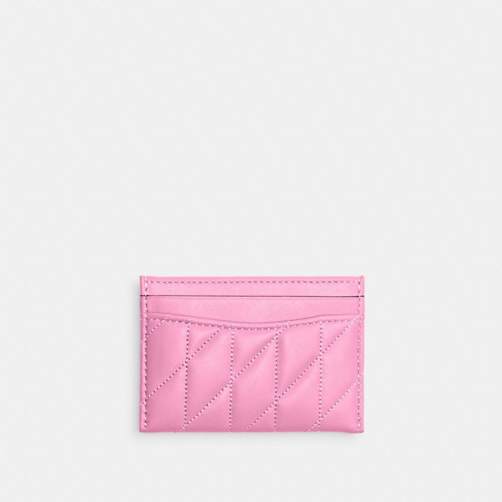 Estojo De Cartão Coach Essential Card Case With Pillow Quilting Feminino Prateadas Rosa | JWTVURC-54