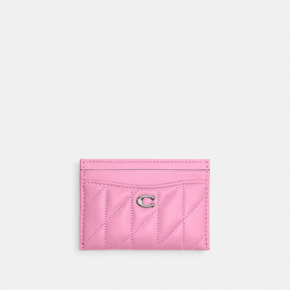 Estojo De Cartão Coach Essential Card Case With Pillow Quilting Feminino Prateadas Rosa | JWTVURC-54