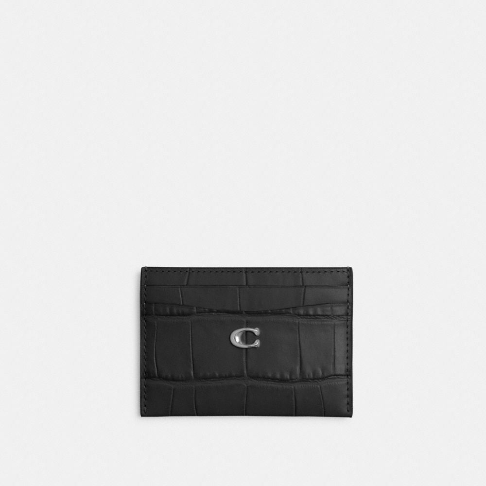 Estojo De Cartão Coach Essential Card Case Feminino Prateadas Pretas | KSQYRMT-14