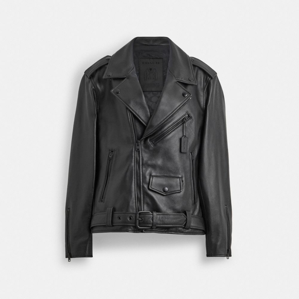 Jaquetas Coach Moto Jacket Masculino Pretas | IFYBOLD-13