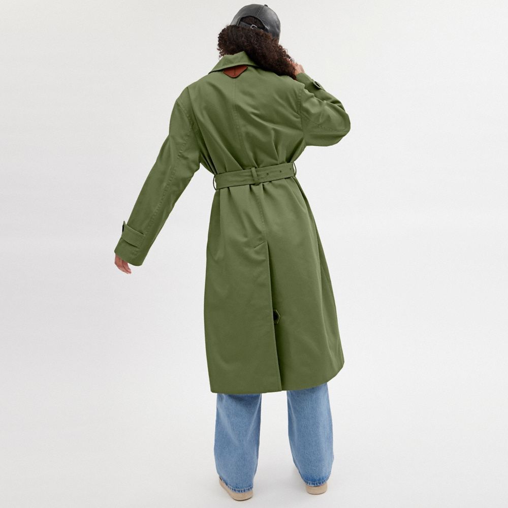 Jaquetas Coach Oversized Trench Coat Feminino Verdes | VRIHPUJ-47