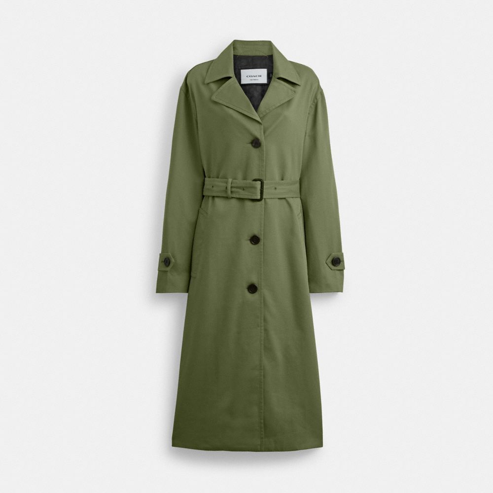 Jaquetas Coach Oversized Trench Coat Feminino Verdes | VRIHPUJ-47