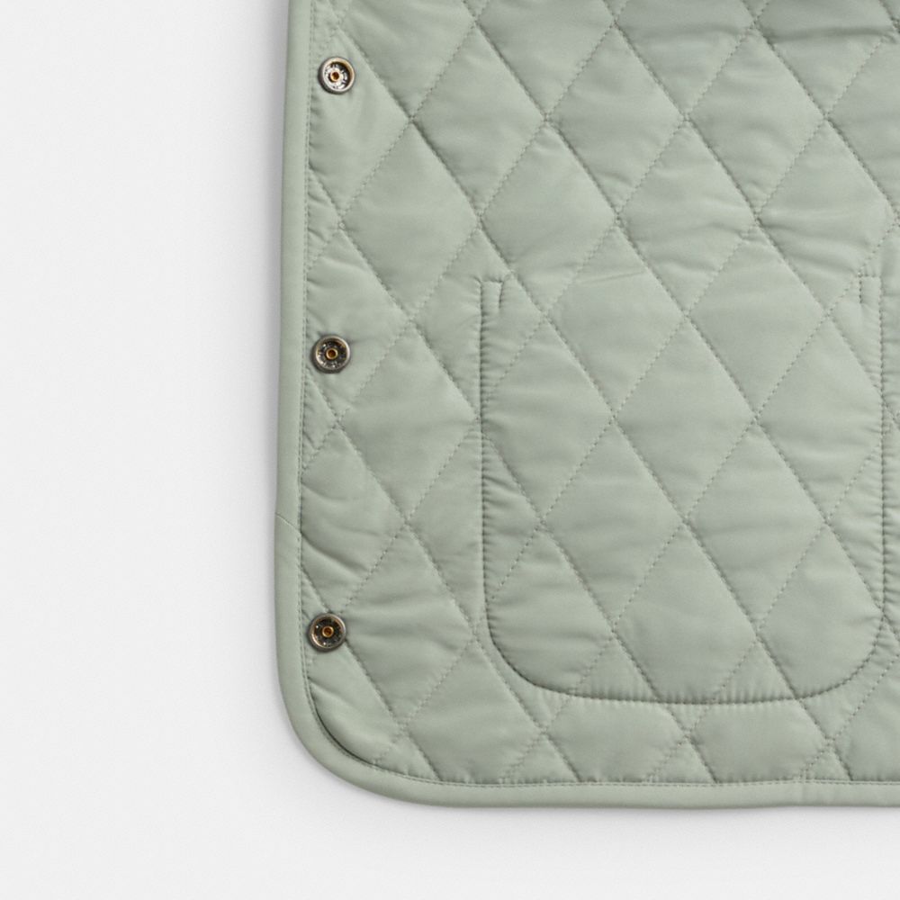 Jaquetas Coach Quilted Vest Feminino Verdes | EZTQYFI-68