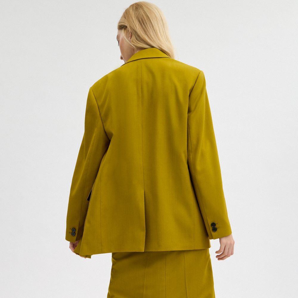 Jaquetas Coach Tailored Blazer Feminino Verdes | UVKHRSN-07