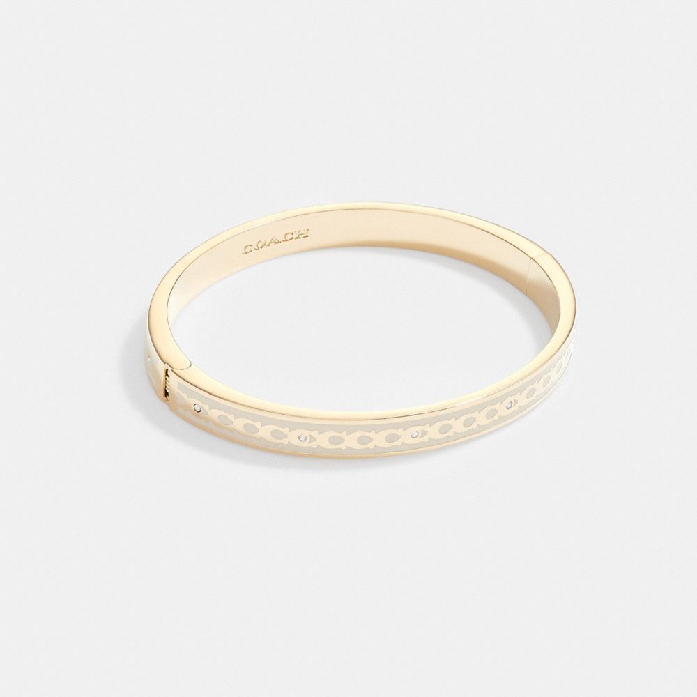 Jóias Coach 6 Mm Signature Enamel Bangle Feminino Douradas | CIPDYVJ-57