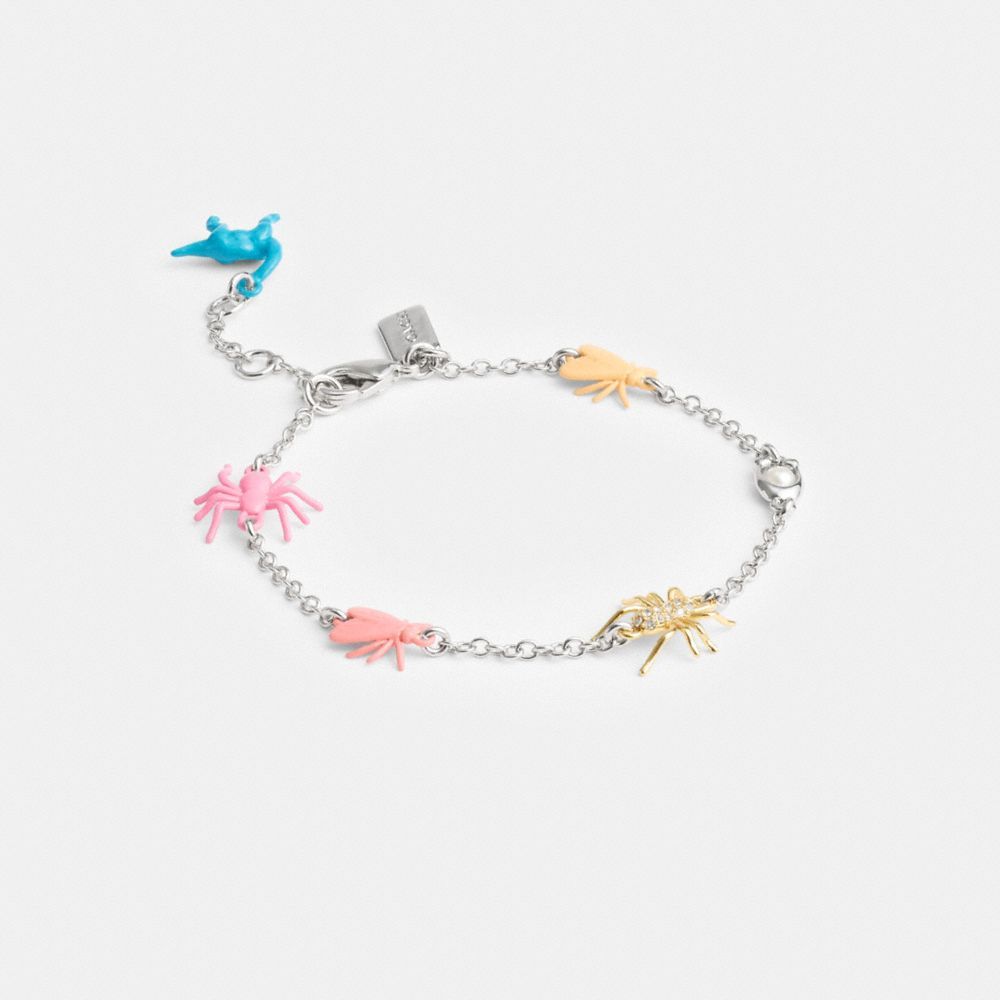 Jóias Coach Bug Charm Bracelet Feminino Prateadas Multicoloridas | ROCGFMQ-53