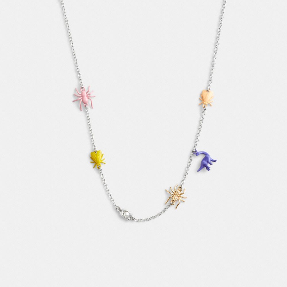 Jóias Coach Bug Charm Necklace Feminino Prateadas Multicoloridas | WINEZQD-35