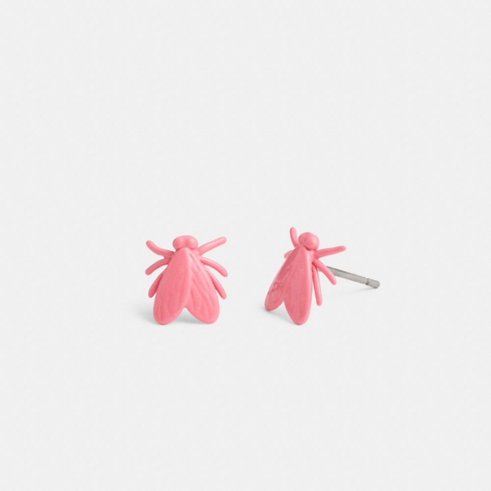 Jóias Coach Fly Stud Earrings Feminino Prateadas Rosa | HPYRBQX-06