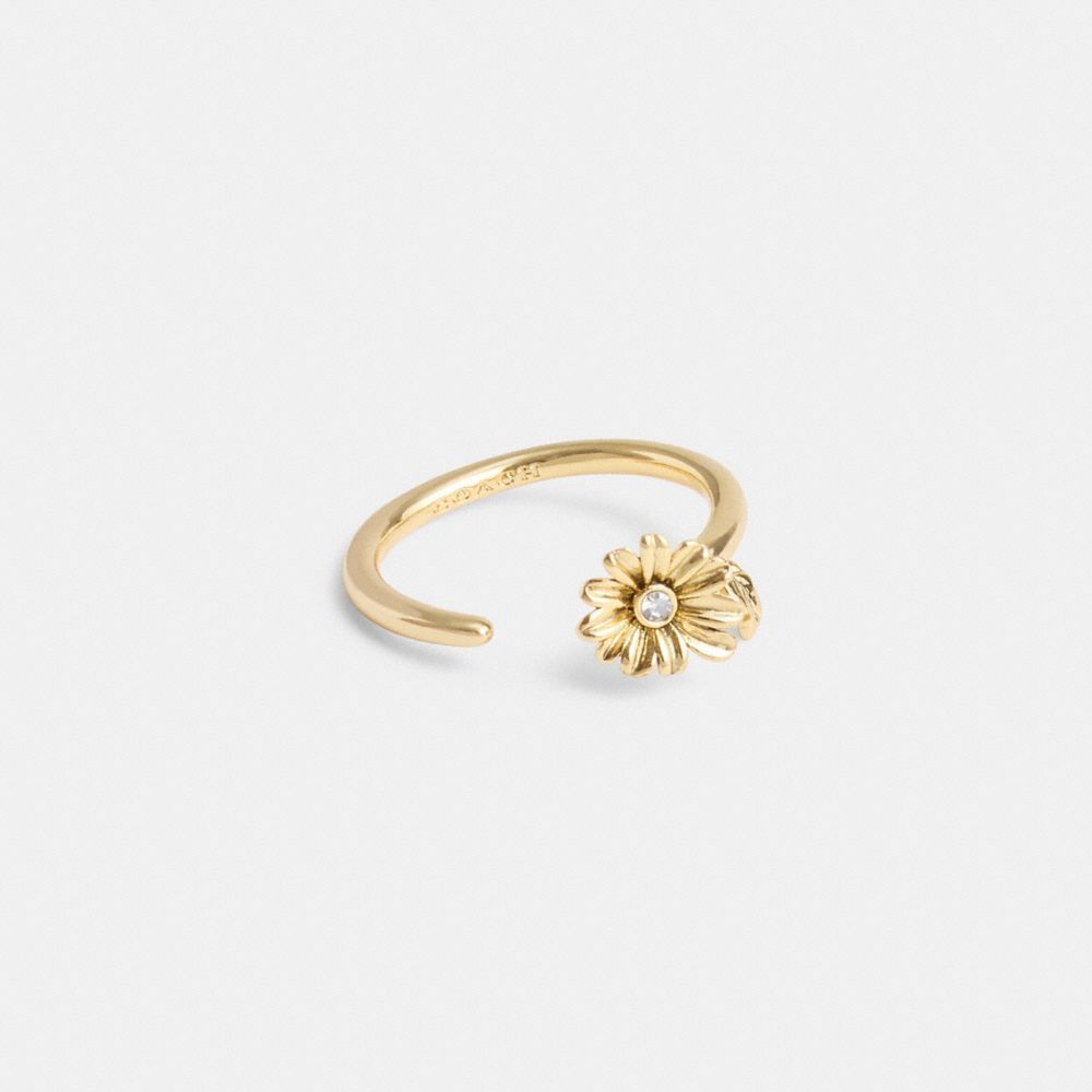 Jóias Coach Garden Flower Ring Feminino Douradas | TPXSFAZ-91