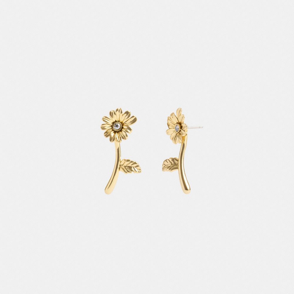 Jóias Coach Garden Flower Stem Stud Earrings Feminino Douradas | ZVKRMNO-01