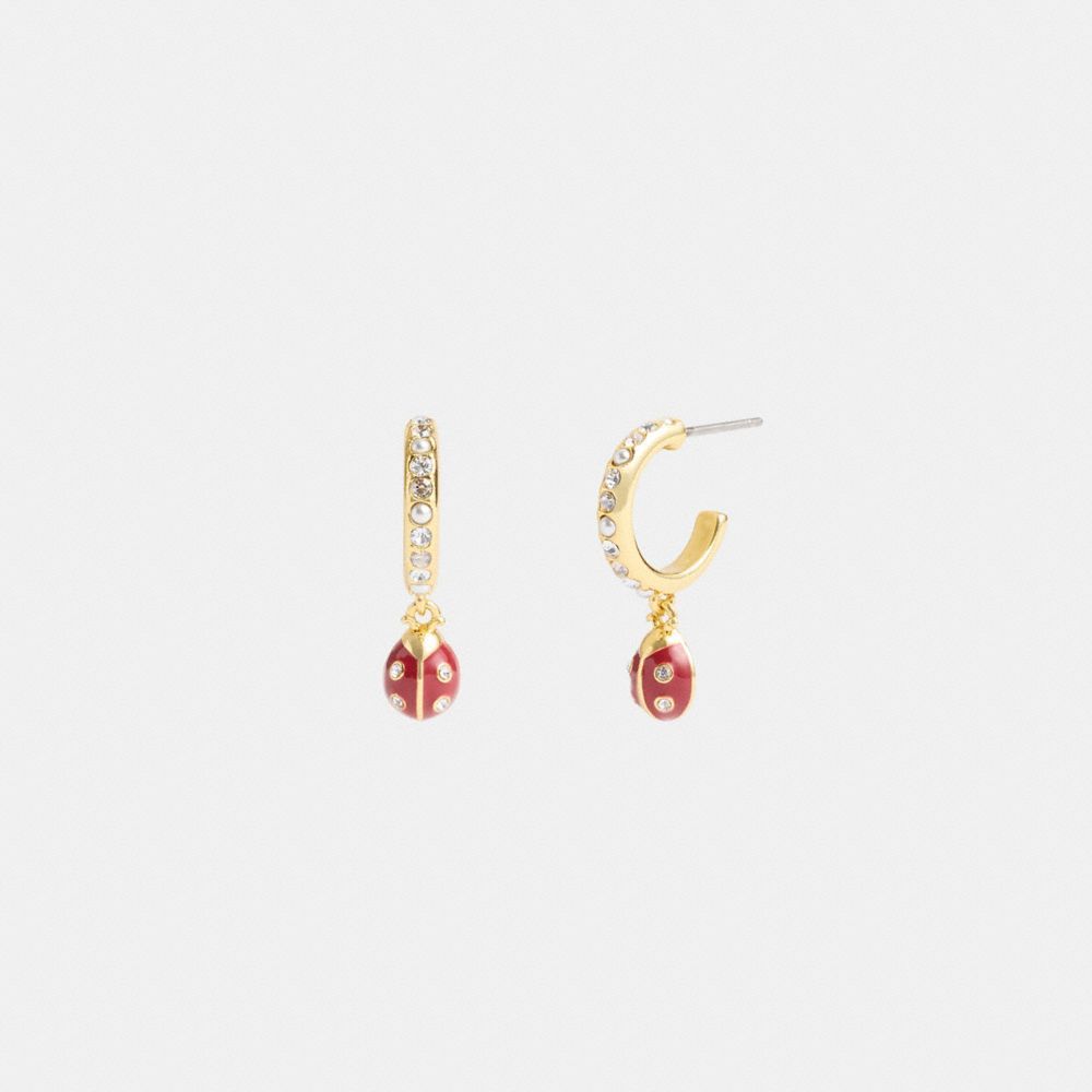 Jóias Coach Garden Ladybug Drop Earrings Feminino Douradas Multicoloridas | JFAWOLN-83