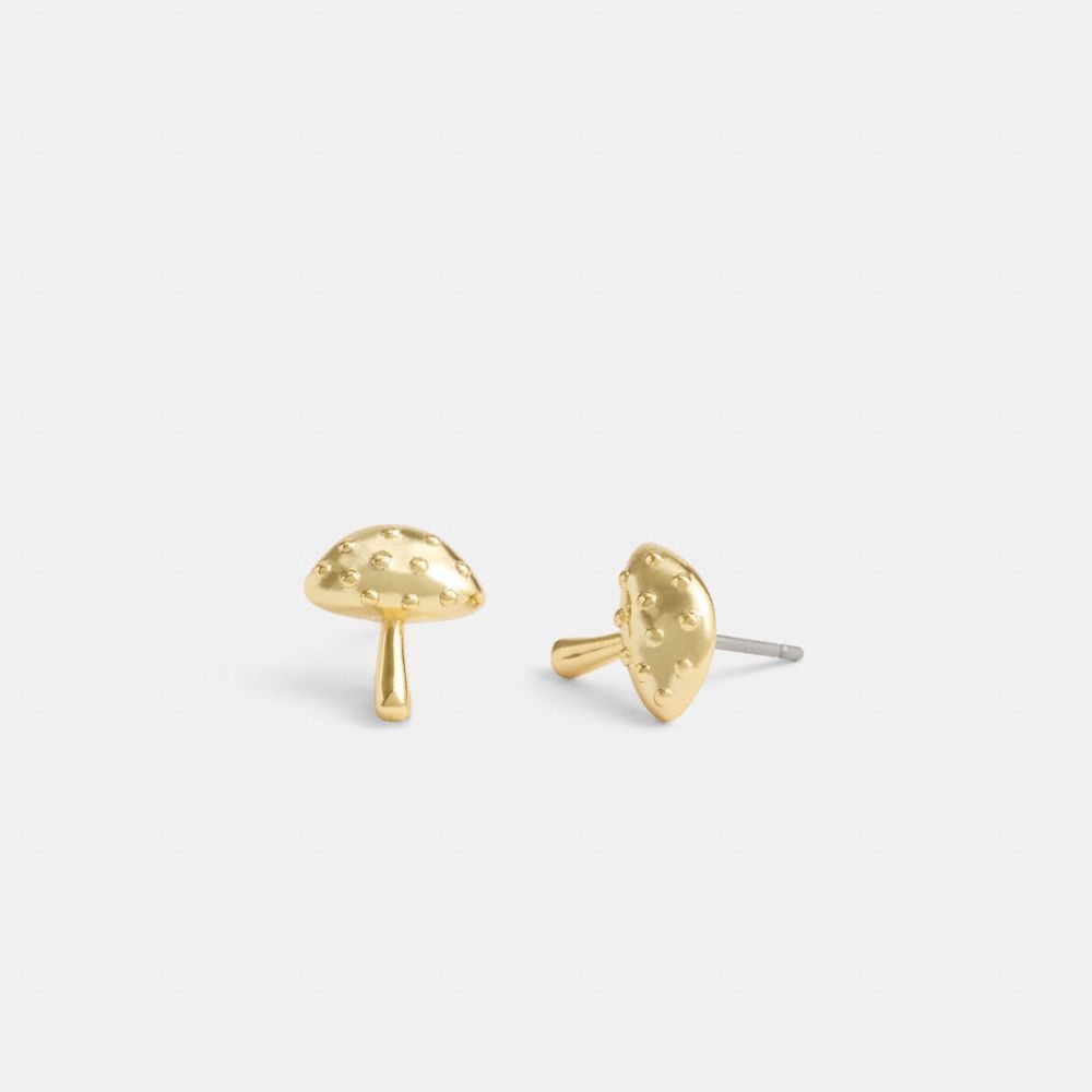 Jóias Coach Garden Mushroom Stud Earrings Feminino Douradas | CNSKXFJ-06