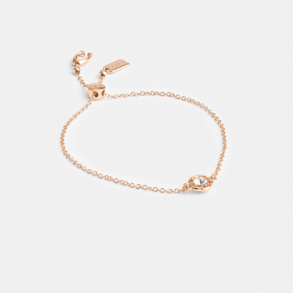 Jóias Coach Halo Tea Rose Slider Bracelet Feminino Rosa Douradas | HCKORVE-63