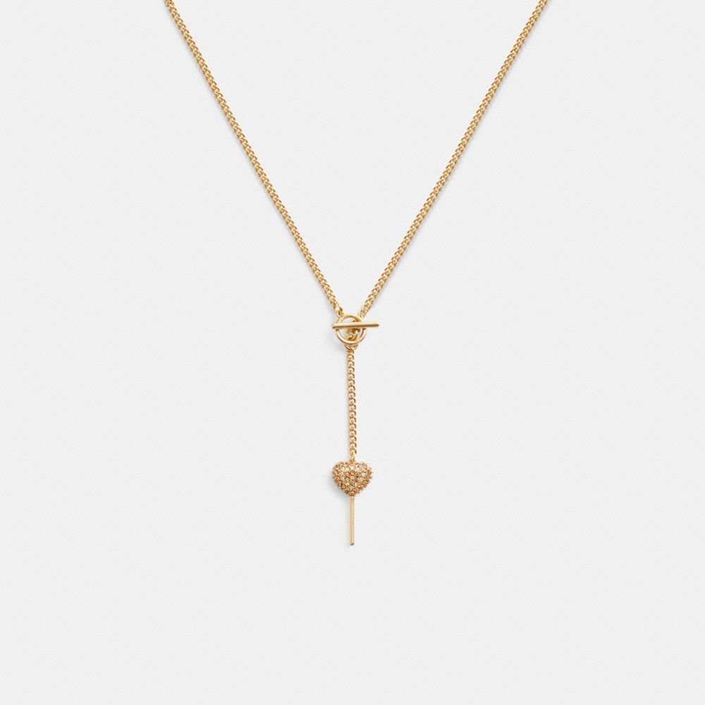 Jóias Coach Heart Lollipop Lariat Necklace Feminino Douradas | MABYWHJ-26