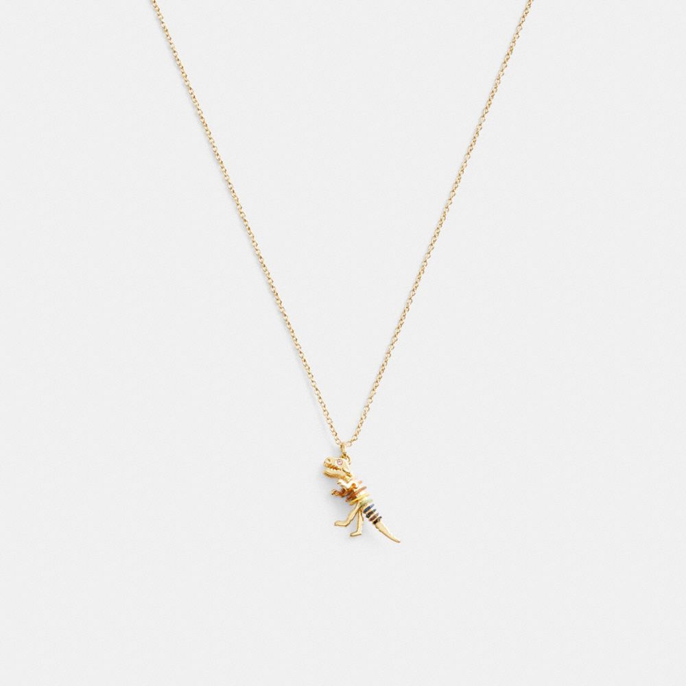 Jóias Coach Skeletal Rexy Pendant Necklace Feminino Douradas Multicoloridas | VHELPSO-97