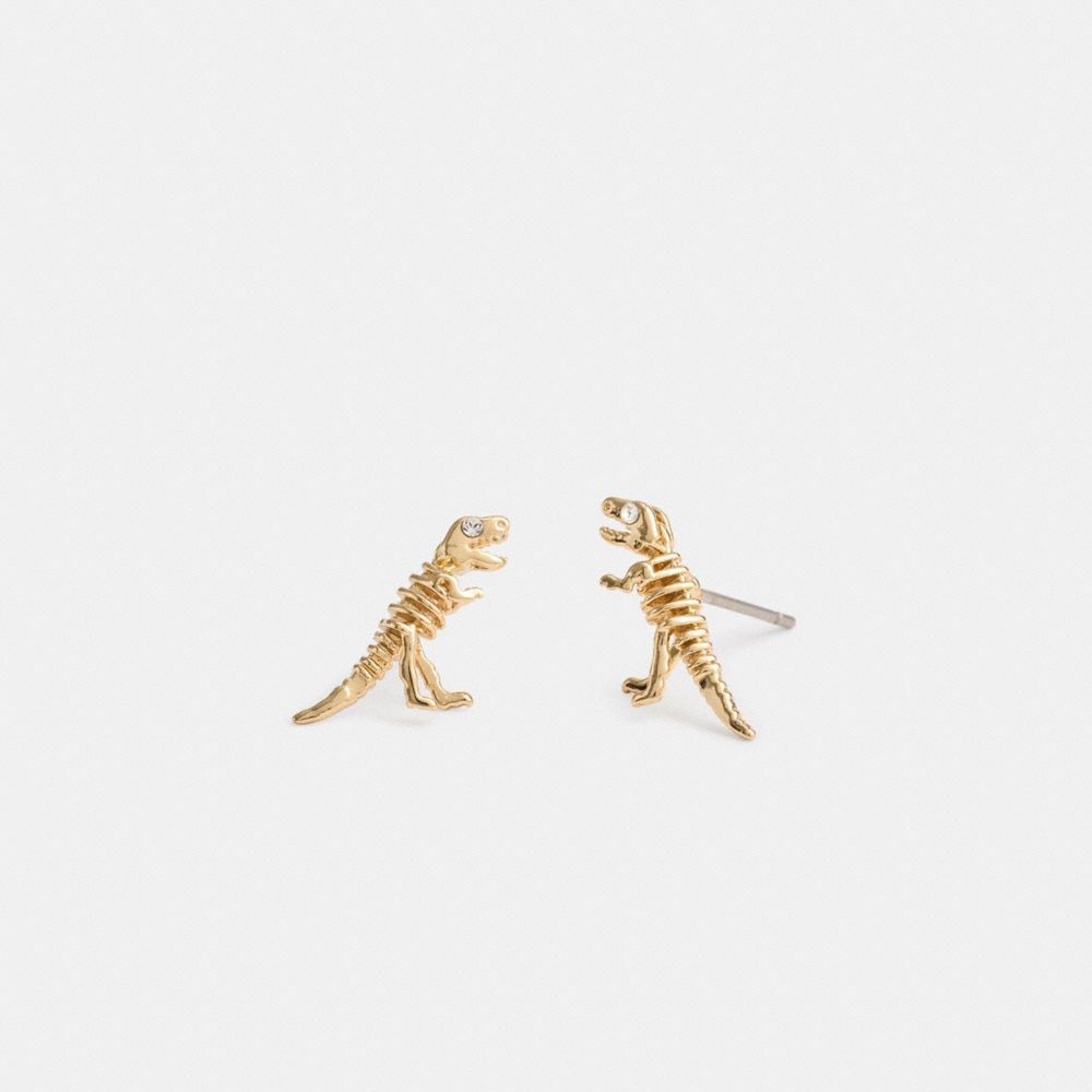 Jóias Coach Skeletal Rexy Stud Earrings Feminino Douradas | ZOKMWAE-64