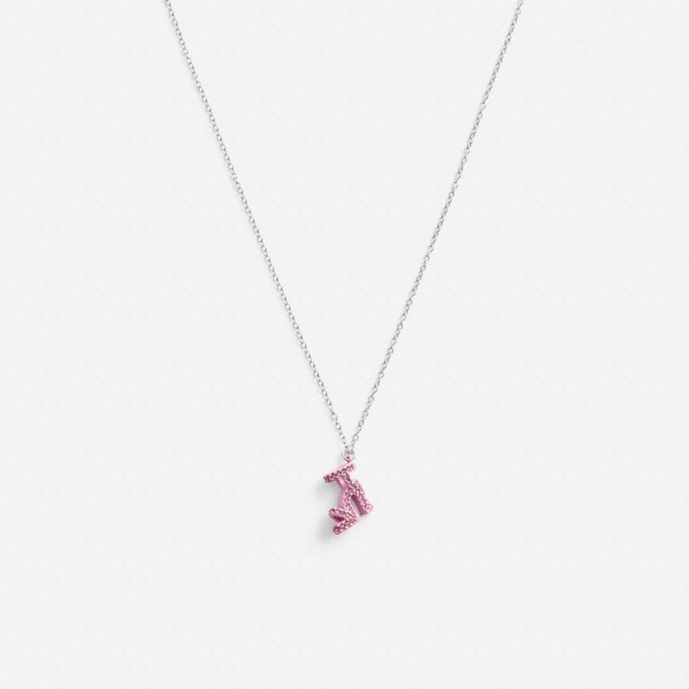 Jóias Coach Stiletto Pendant Necklace Feminino Prateadas Rosa | DEYZRXO-79