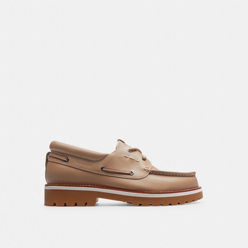 Mocassins Coach Benson Boat Shoe Masculino Cinzentas Marrom | ITSJXQK-52