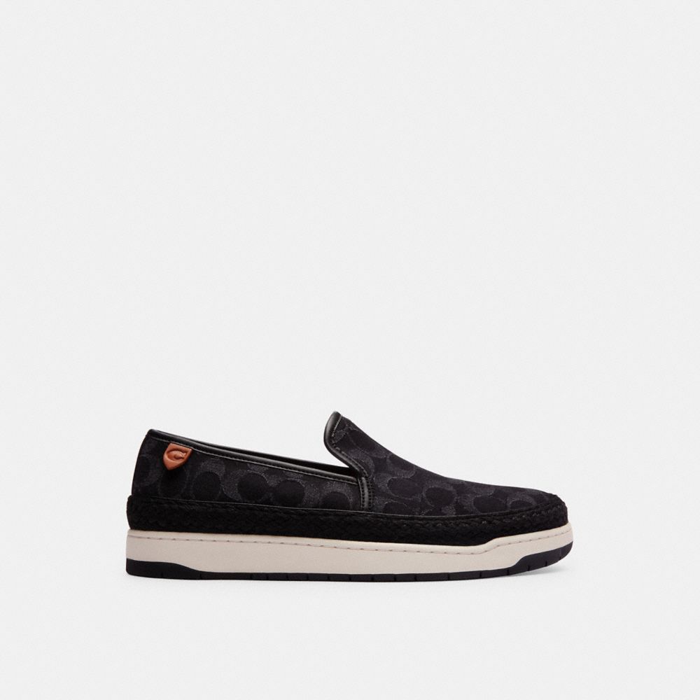 Mocassins Coach Miles Espadrille In Signature Denim Masculino Pretas Azuis | FWHTYXZ-18