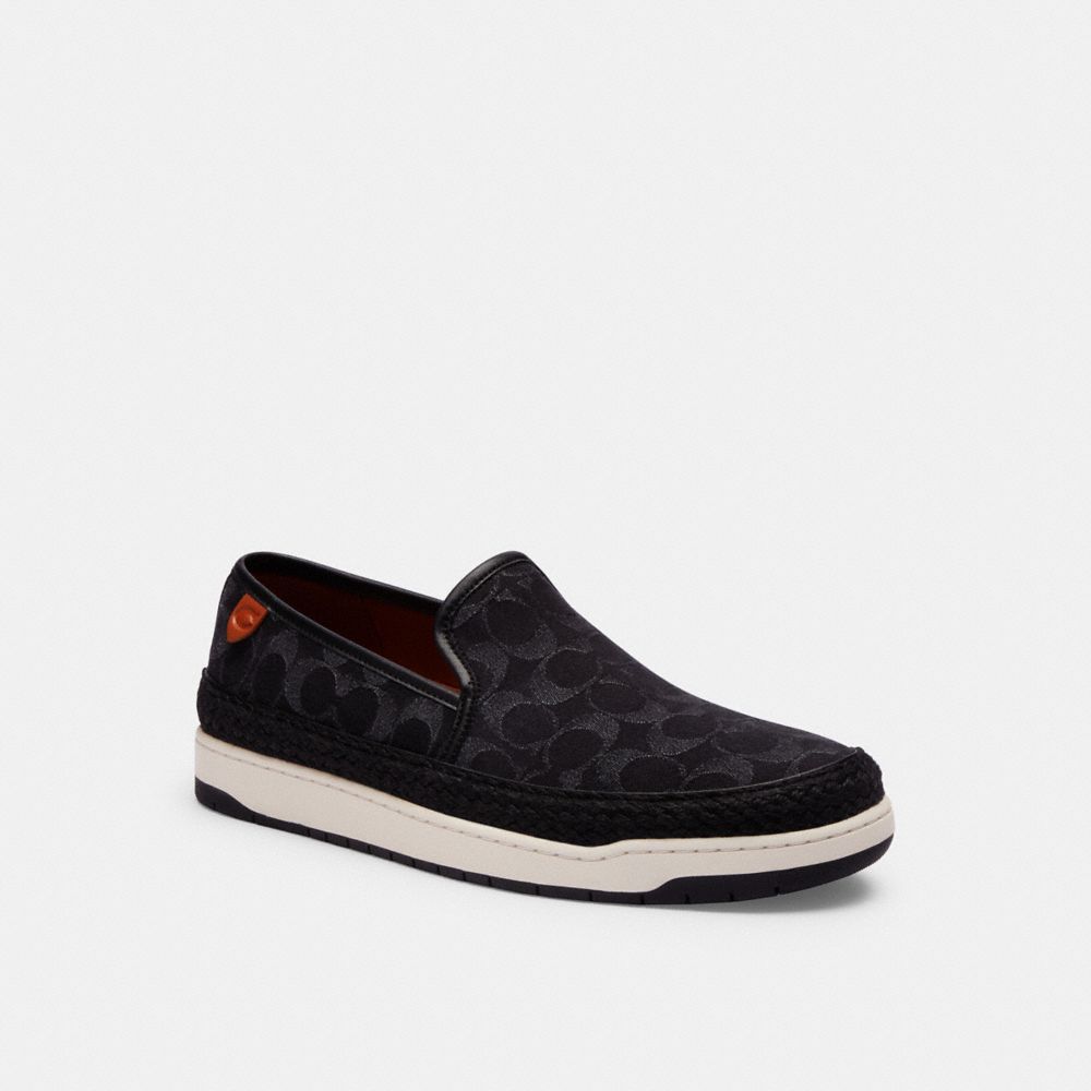 Mocassins Coach Miles Espadrille In Signature Denim Masculino Pretas Azuis | FWHTYXZ-18