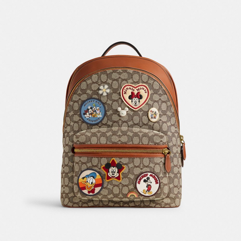 Mochilas Coach Charter Backpack In Signature Textile Jacquard With Patches Masculino Multicoloridas | KDJEBAR-02