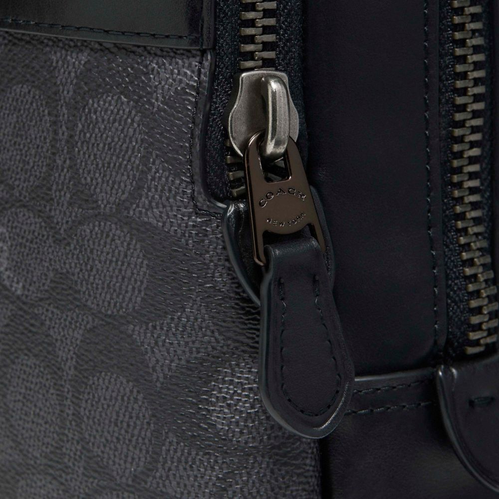 Mochilas Coach Gotham Pack In Signature Canvas Masculino Pretas Cobre Cinzentas Pretas | UKYLBIJ-08