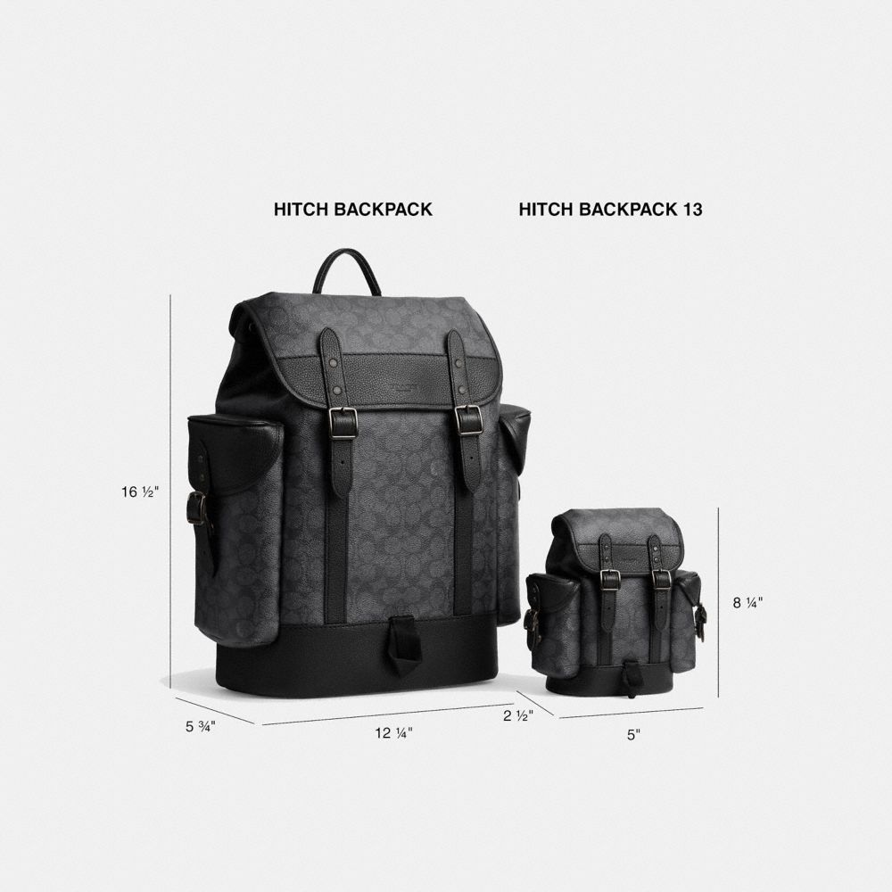 Mochilas Coach Hitch Backpack 13 In Signature Canvas Masculino Cinzentas | DJTKPFG-31