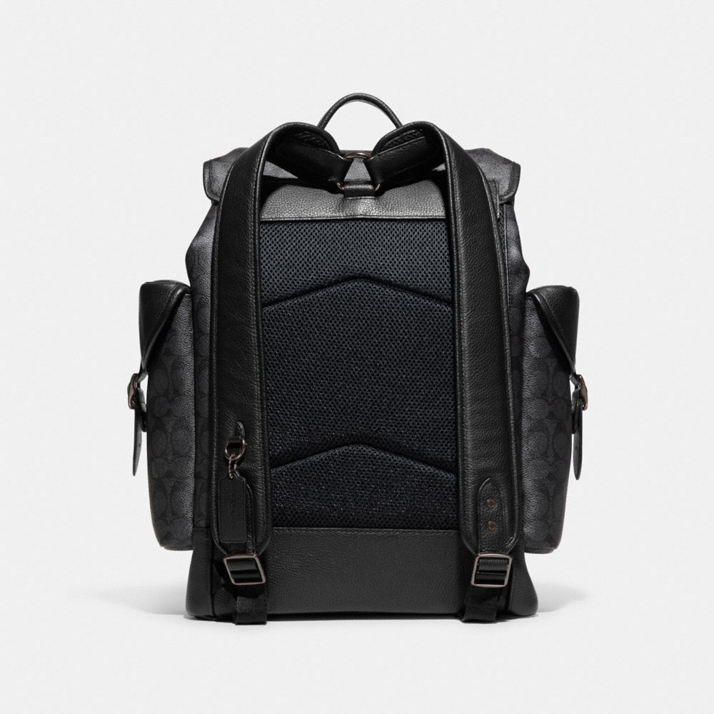 Mochilas Coach Hitch Backpack In Signature Canvas Masculino Cinzentas | ULGVQNJ-67