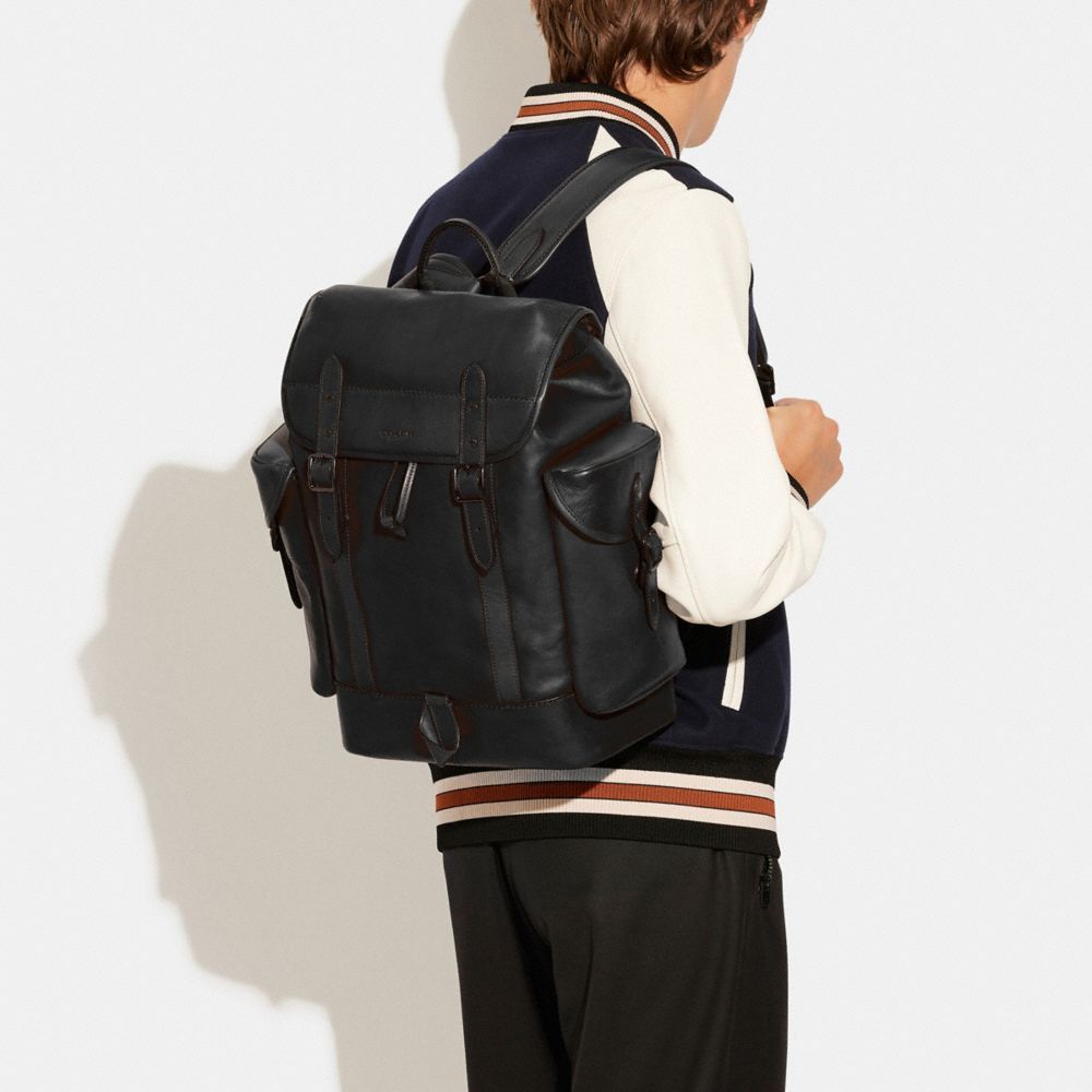 Mochilas Coach Hitch Backpack Masculino Pretas | BDCYONQ-89