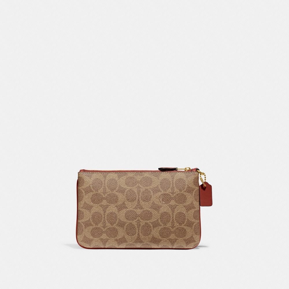 Relógios Coach Small Wristlet In Signature Canvas Feminino Marrom Vermelhas | KVNGQPI-87