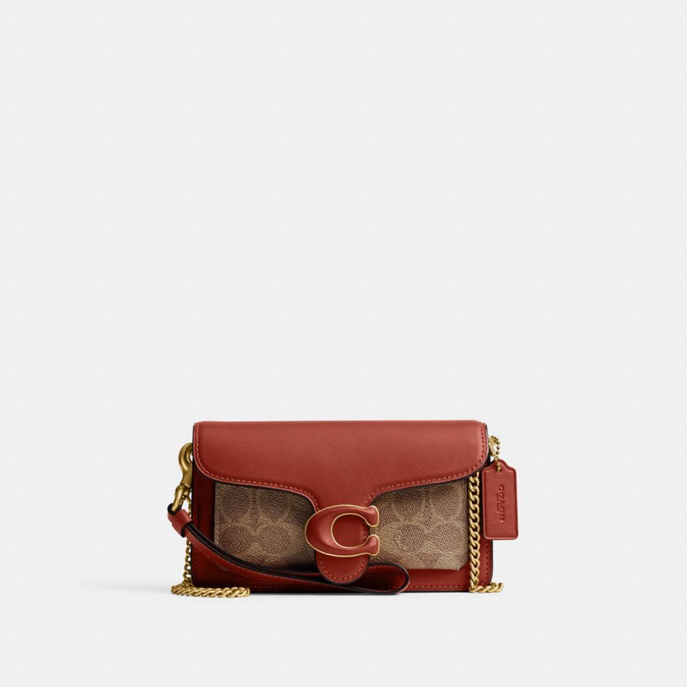 Relógios Coach Tabby Crossbody Wristlet In Signature Canvas Feminino Marrom Vermelhas | RMQZYUC-52