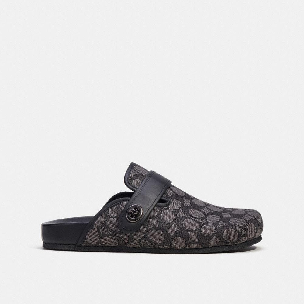 Sandálias Coach Clog In Signature Jacquard Masculino Cinzentas Pretas | DXACJFR-32